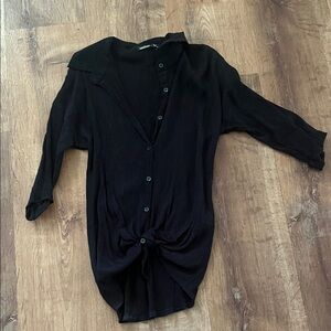 Boohoo Black Textured Blouse